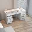 Eva White Vanity Desk - 13 Storage Drawers