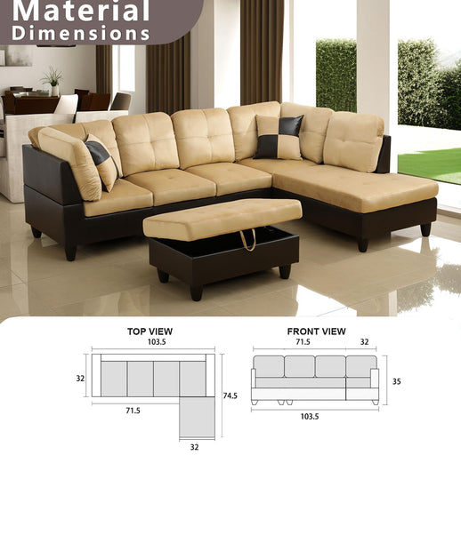 F103B Sectional + Ottoman