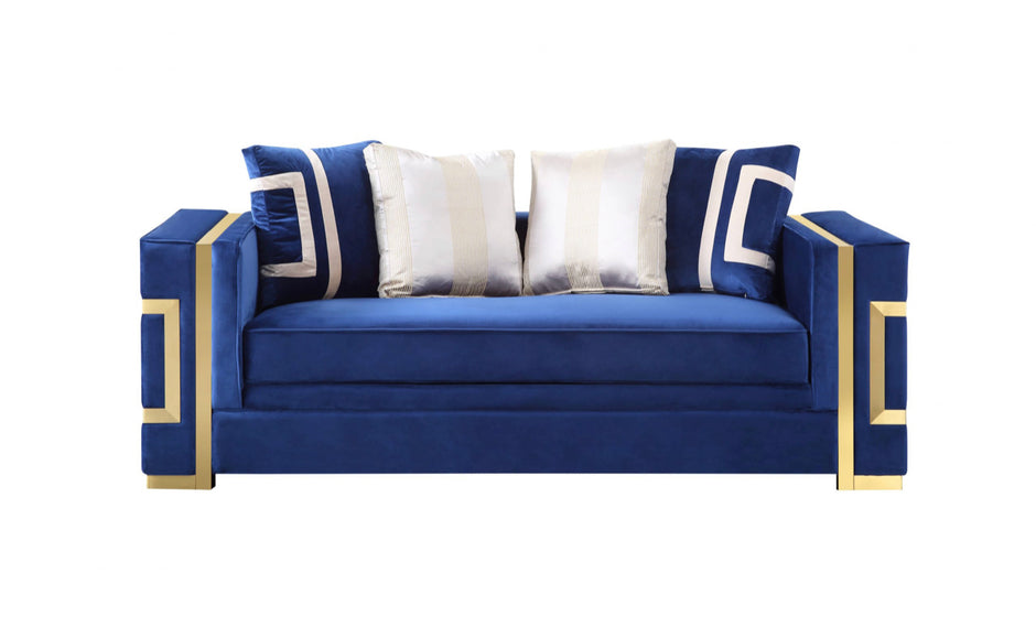 Lawrence Blue Sofa + Loveseat Set