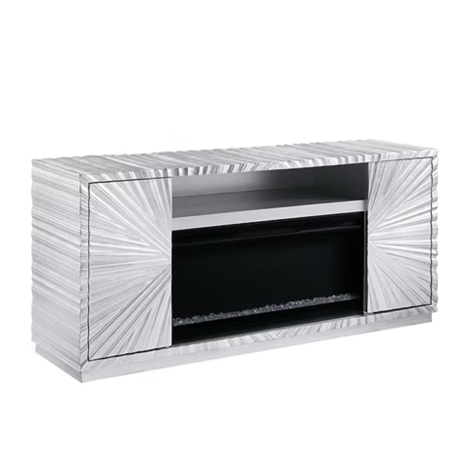 A-F06 Selene Silver Leaf Fireplace