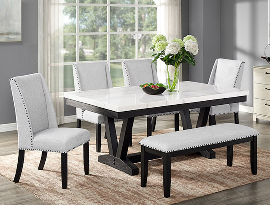 1319 VANCE FAUX TBL/WING DINING SET