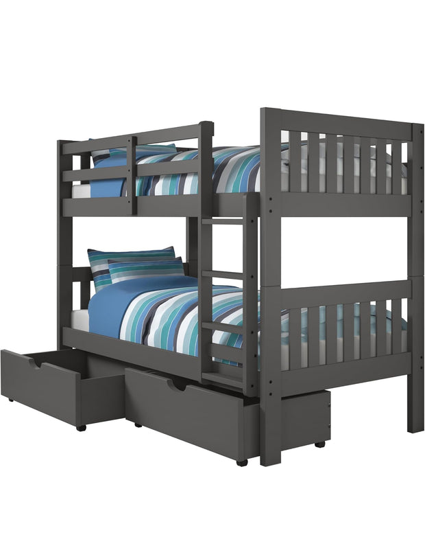 1010-3TTDG Twin/Twin includes Drawers Mission Bunkbed