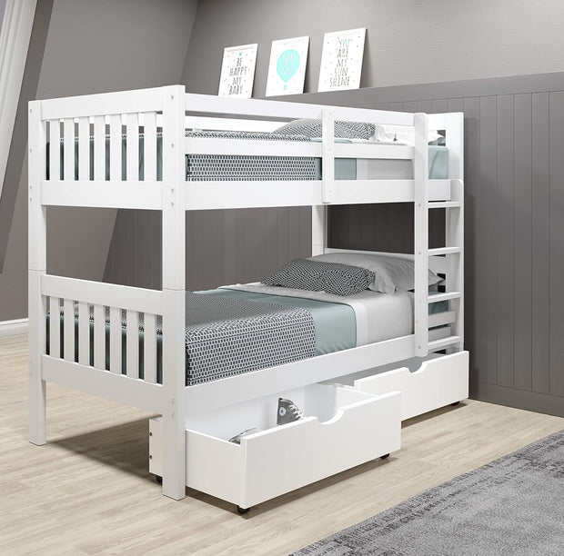 1010-3TTW Twin/Twin includes Drawers Mission Bunkbed