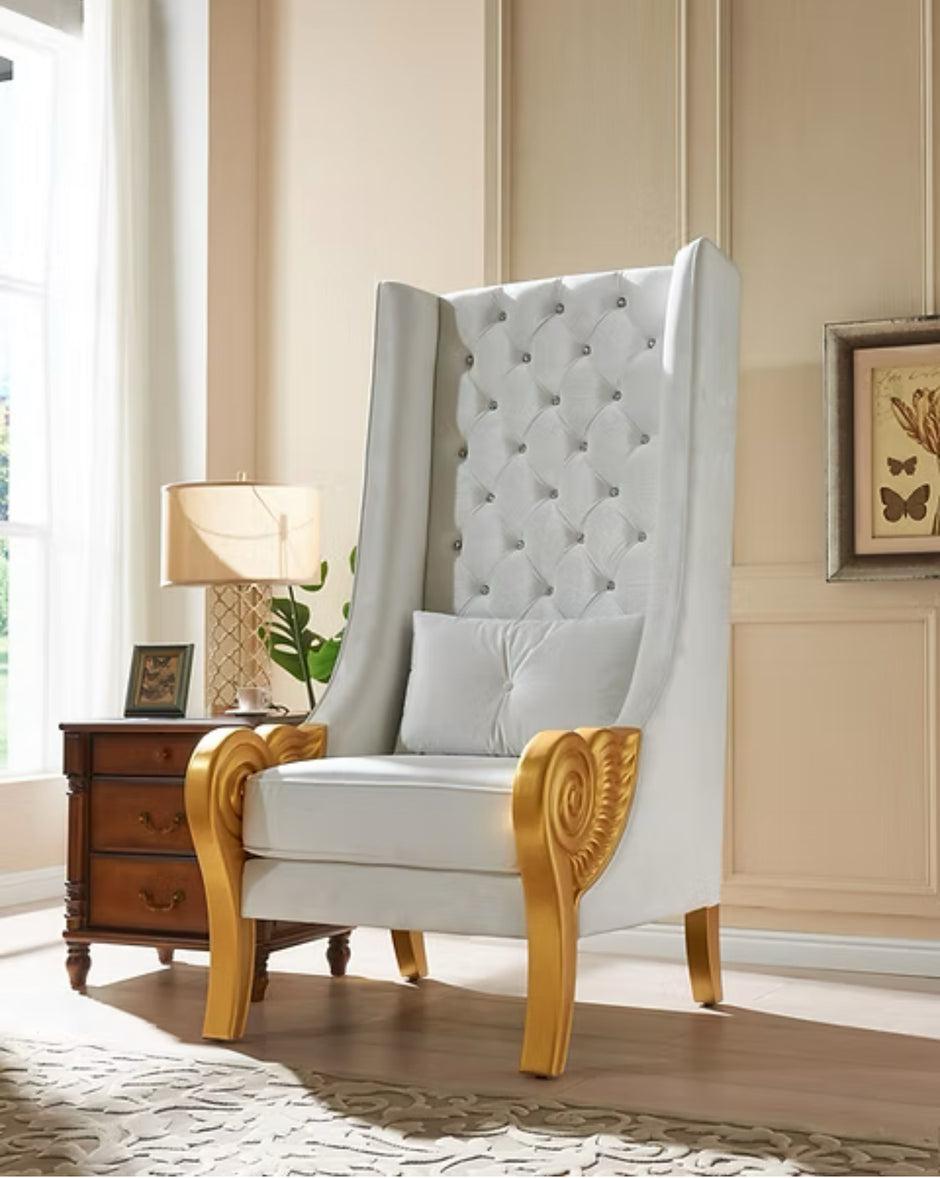 A-CH02 Throne 62.5" Tall (White)