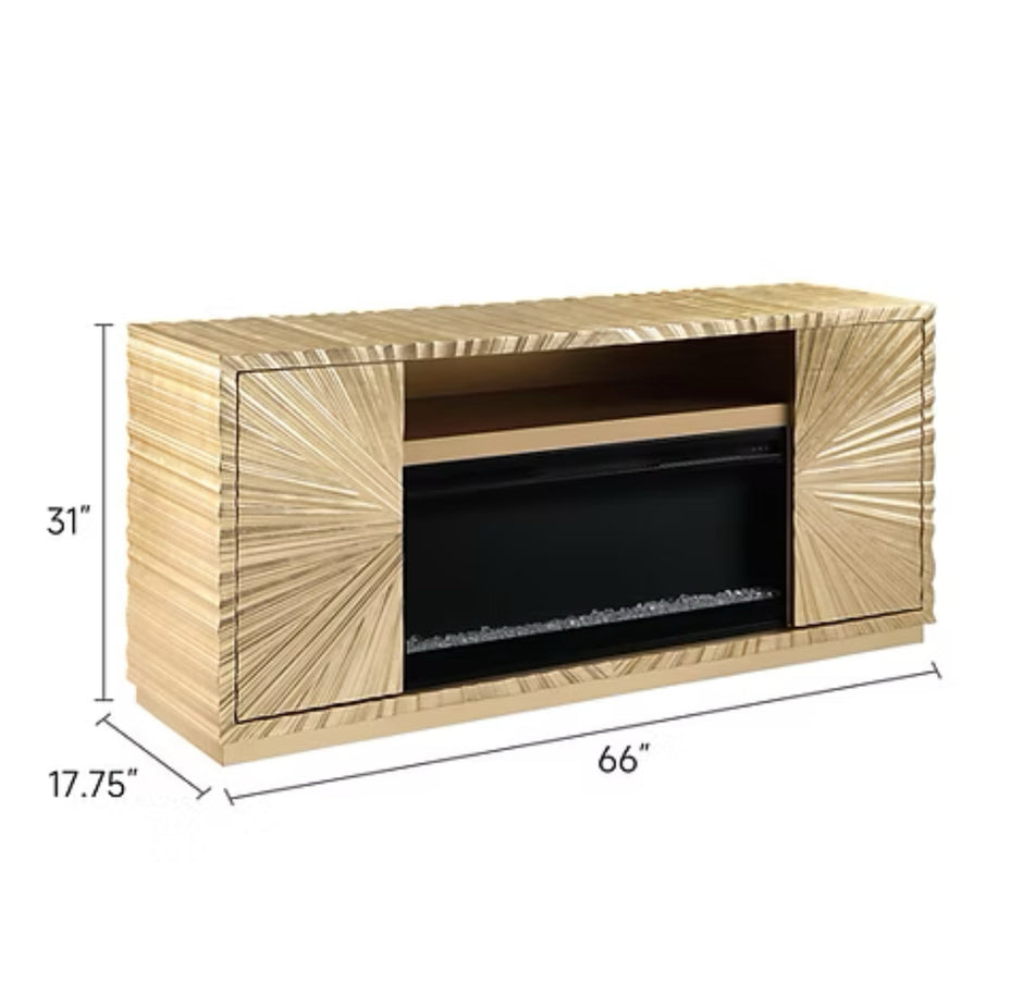 A-F05 Helios Gold Leaf Fireplace