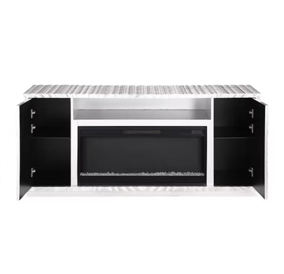 A-F06 Selene Silver Leaf Fireplace