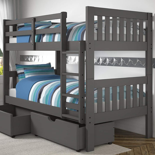 1010-3TTDG Twin/Twin includes Drawers Mission Bunkbed