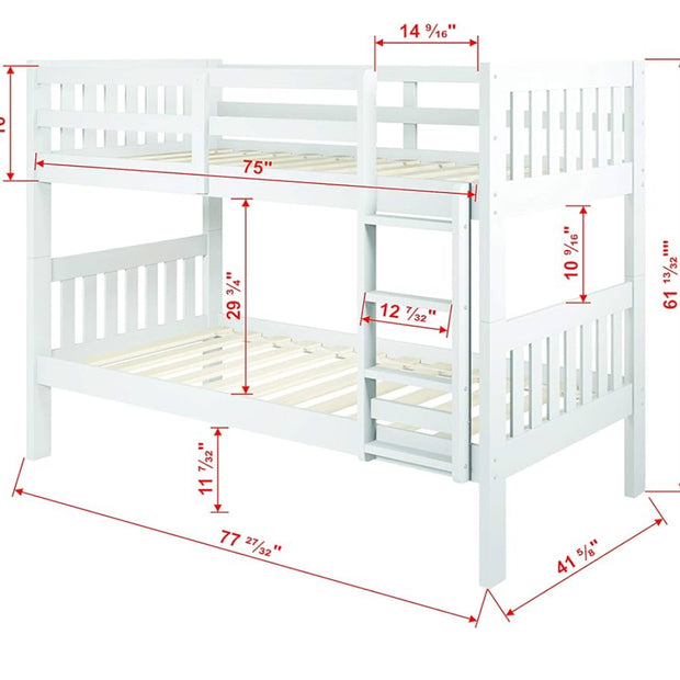 1010-3TTW Twin/Twin includes Drawers Mission Bunkbed