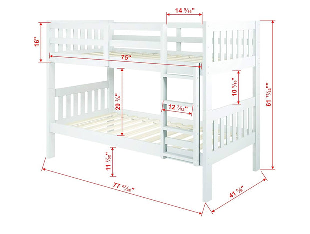 1010-3TTW Twin/Twin includes Drawers Mission Bunkbed
