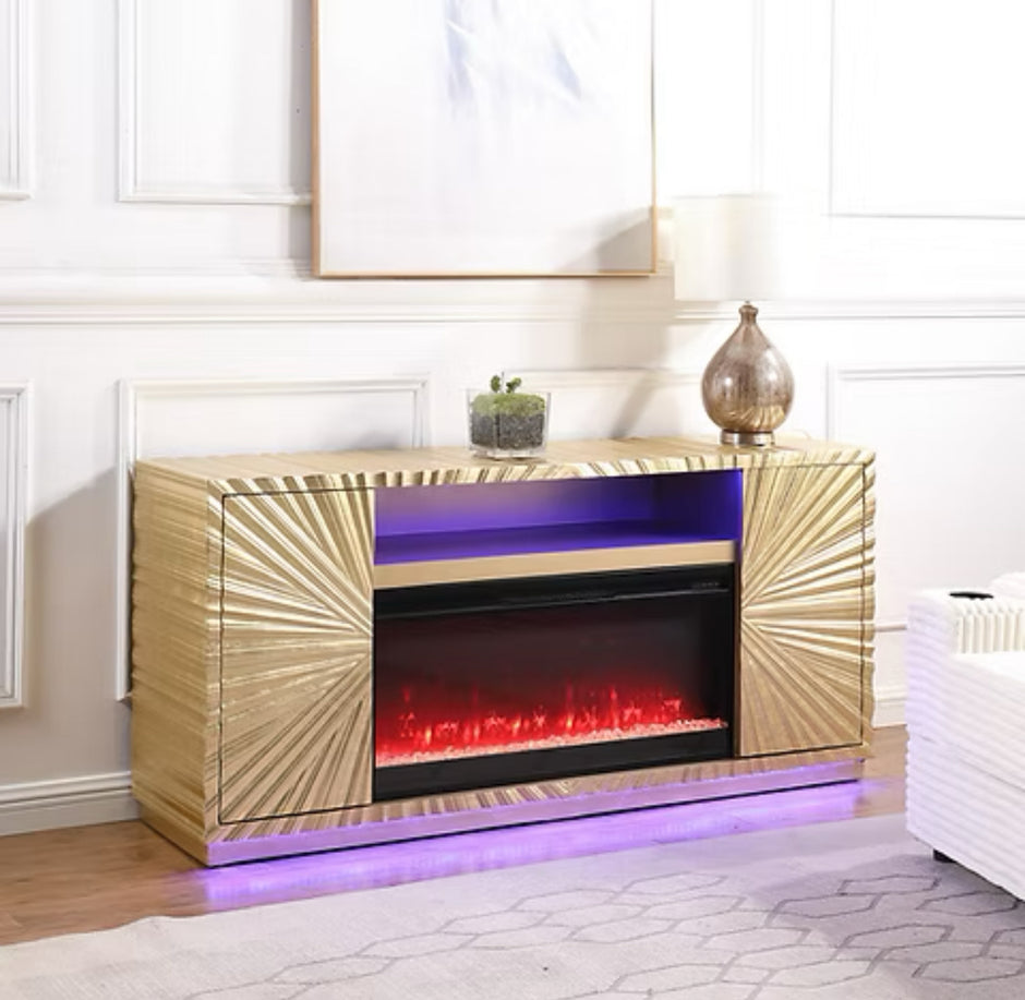 A-F05 Helios Gold Leaf Fireplace