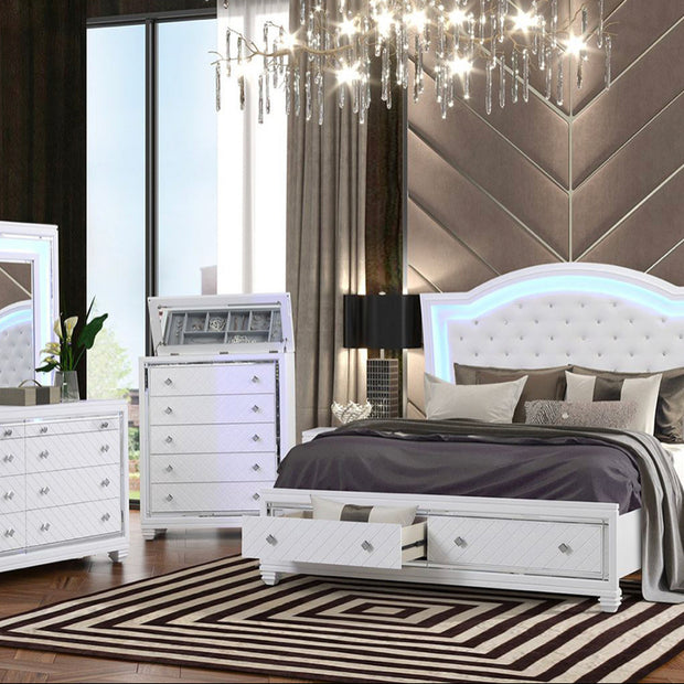 Shiney White Bedroom Set