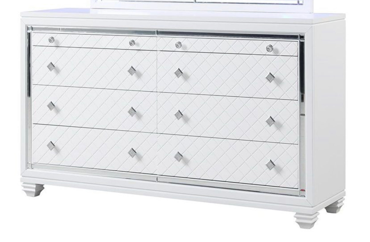 Shiney White Bedroom Set – Divine Decor Furniture