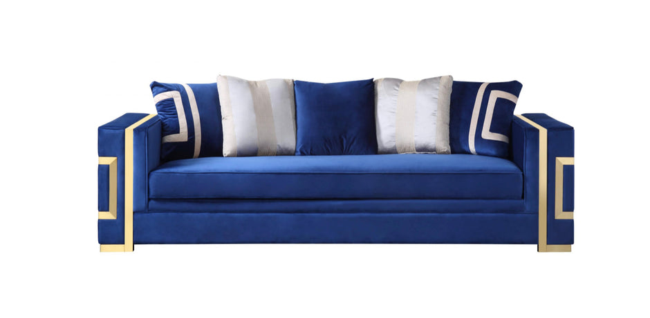Lawrence Blue Sofa + Loveseat Set