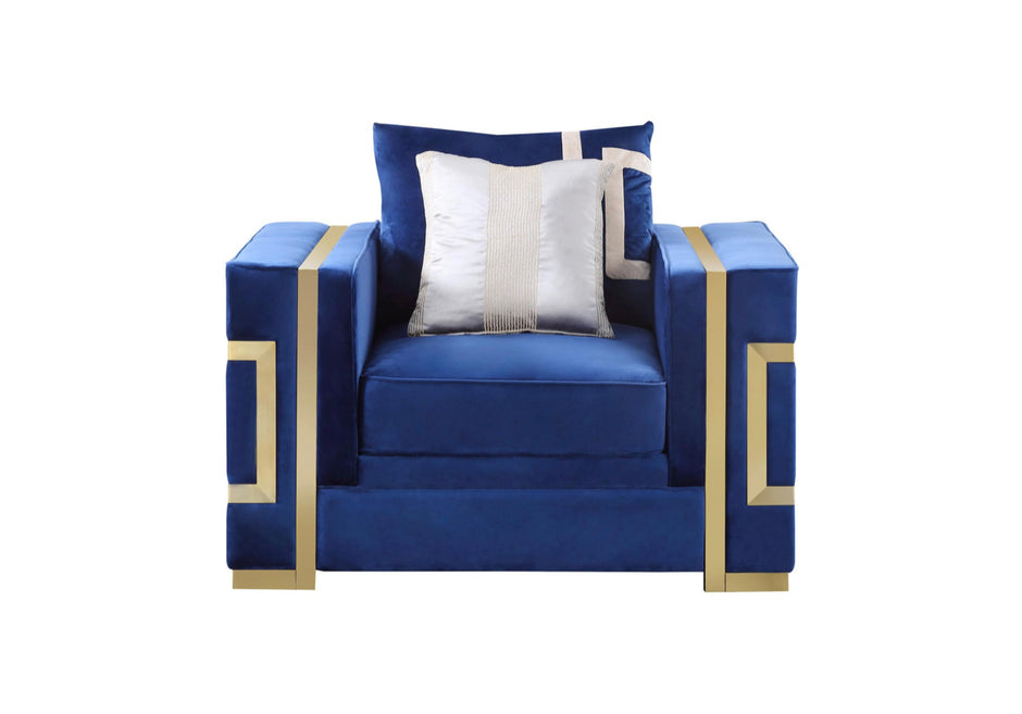 Lawrence Blue Sofa + Loveseat Set
