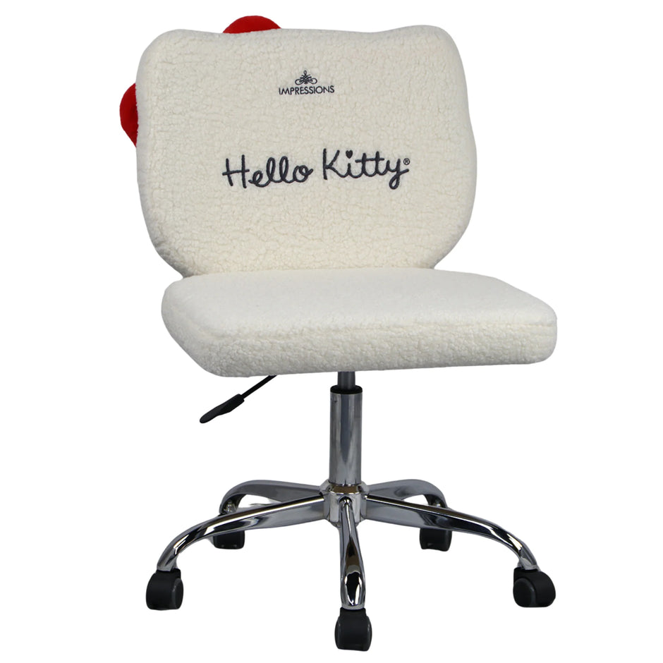 Hello Kitty Sherpa Swivel Vanity Chair