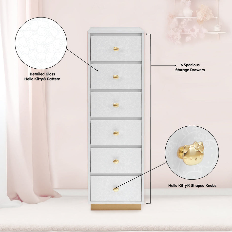 Hello Kitty SlayStation 6-Drawer Makeup Vanity Storage Unit