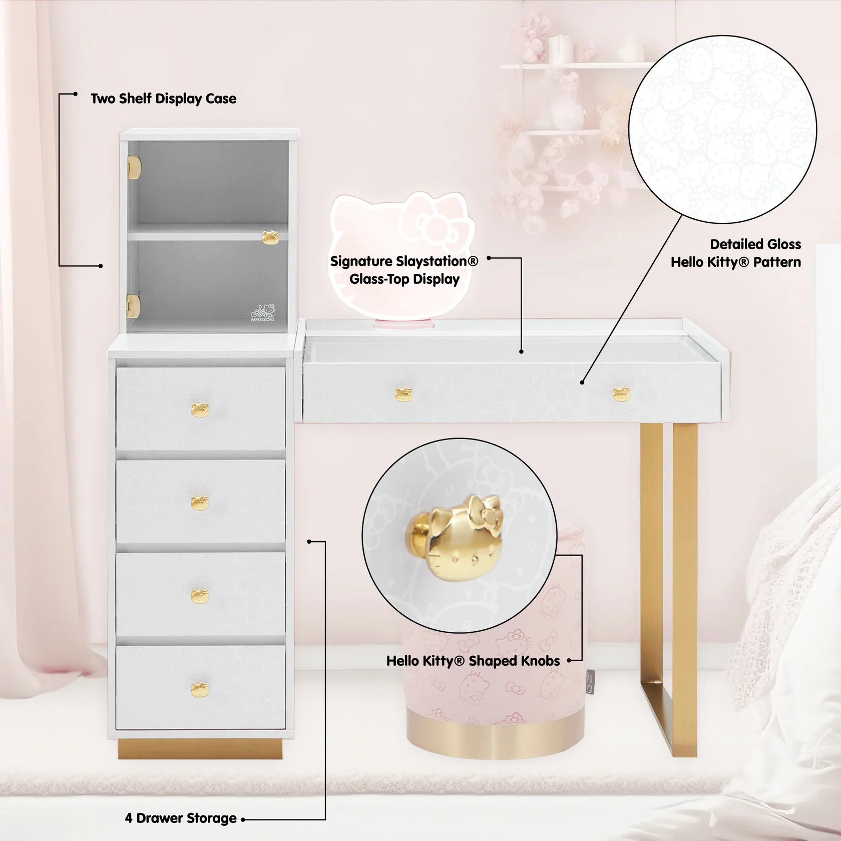 Hello Kitty SlayStation Duet Vanity Desk