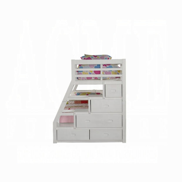 BD00768 Jason Twin/Full White BunkBed