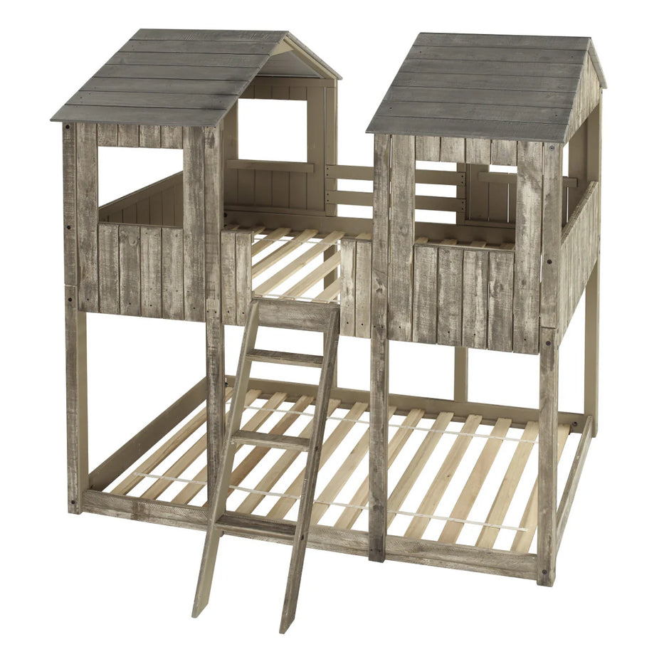 3225-TTRDW Grey Twin/Twin Tower Bunkbed