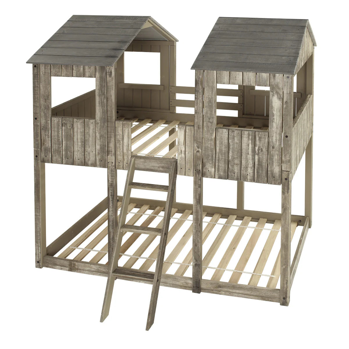 3225-TTRDW Grey Twin/Twin Tower Bunkbed