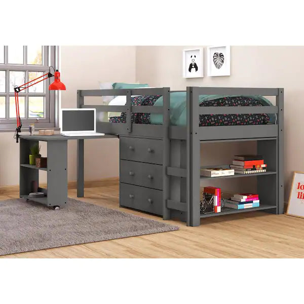 760-TDG Twin Loft Includes Desk, Chest & Bookcase