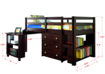 760-TCP Twin Low Loft Includes Desk, Chest & Bookcase