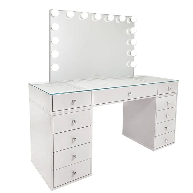 SlayStation Naomi Vanity Table + Vanity Mirror + 4 Drawer Units Bundle