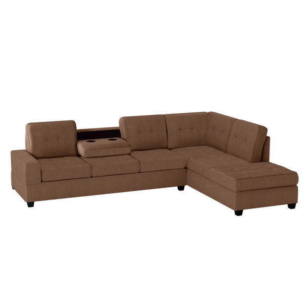 Sh3220 Brown Sectional + Ottoman