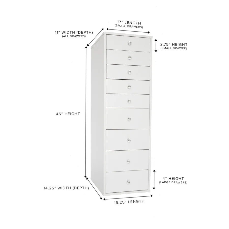 SlayStation Black 9 Drawer Makeup Vanity Storage Unit