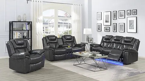 S2020 Party Time Grey Recliners Set