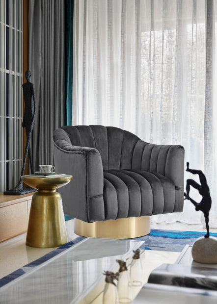 Farrah Velvet Swivel Chair