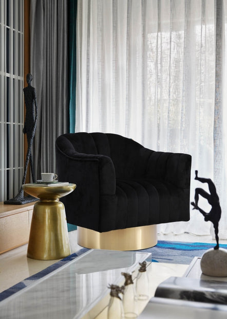 Farrah Velvet Swivel Chair