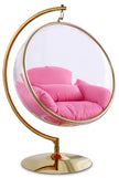 Luna Acrylic Swing Bubble Gold Accent Chair