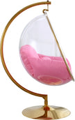 Luna Acrylic Swing Bubble Gold Accent Chair