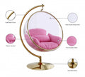 Luna Acrylic Swing Bubble Gold Accent Chair