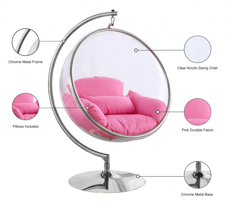 Luna Swing Bubble Silver Accent Chair