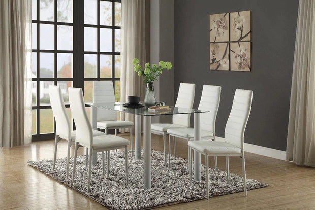 5538 White Florian 7pc Dining Set