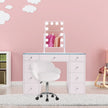 SlayStation Kids' White Vanity Table w/ LED Light