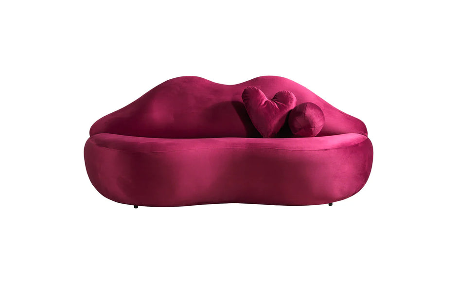 Lips Velvet Loveseat 81"
