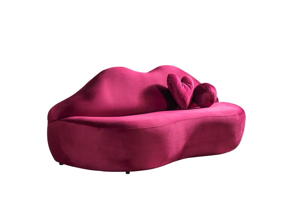 Lips Velvet Loveseat 81"