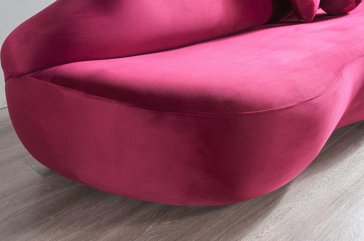 Lips Velvet Loveseat 81