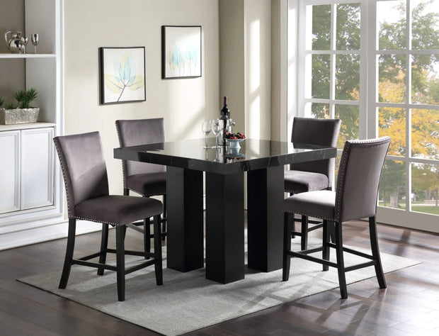 Camila  Black Top/Grey Counter Heigh Set