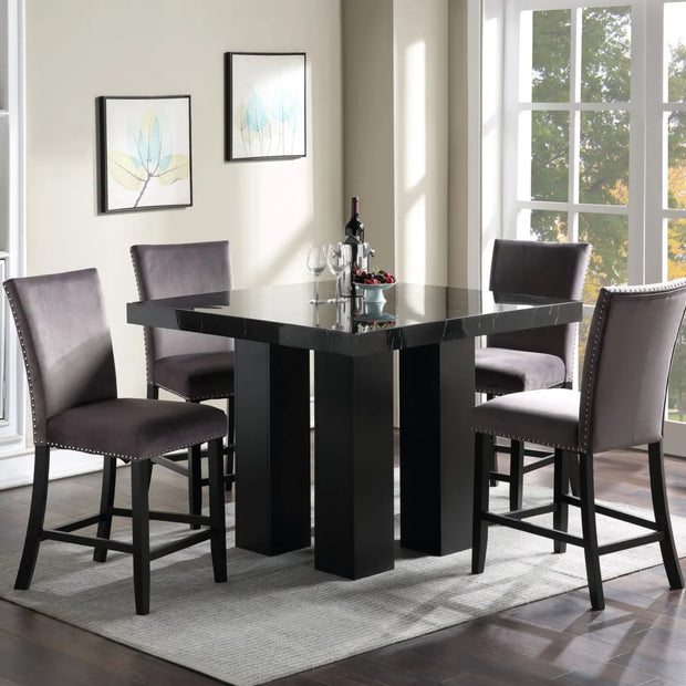 Camila  Black Top/Grey Counter Heigh Set