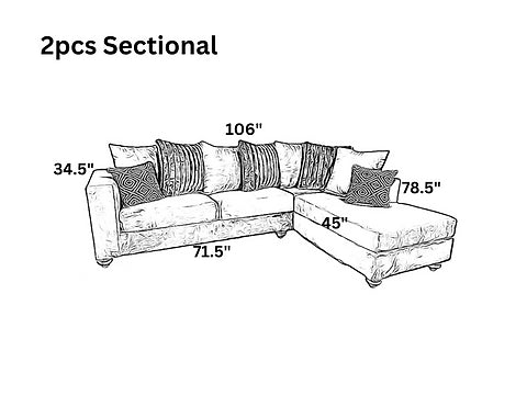 2019 Rose/Gold Pink Sectional Nailheads
