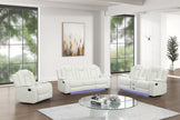 Luz White 3pc Recliners Set