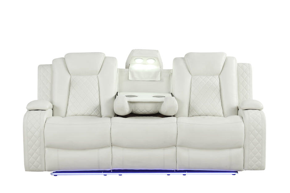 Luz White 3pc Recliners Set