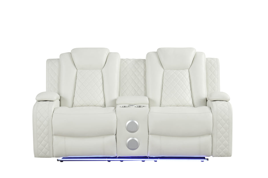 Luz White 3pc Recliners Set