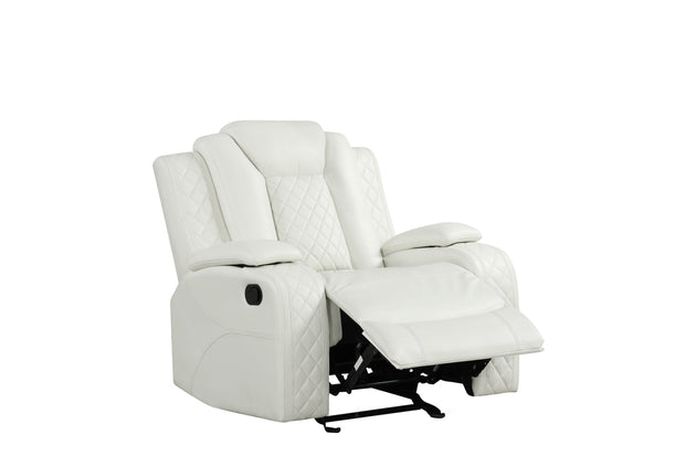 Luz White 3pc Recliners Set