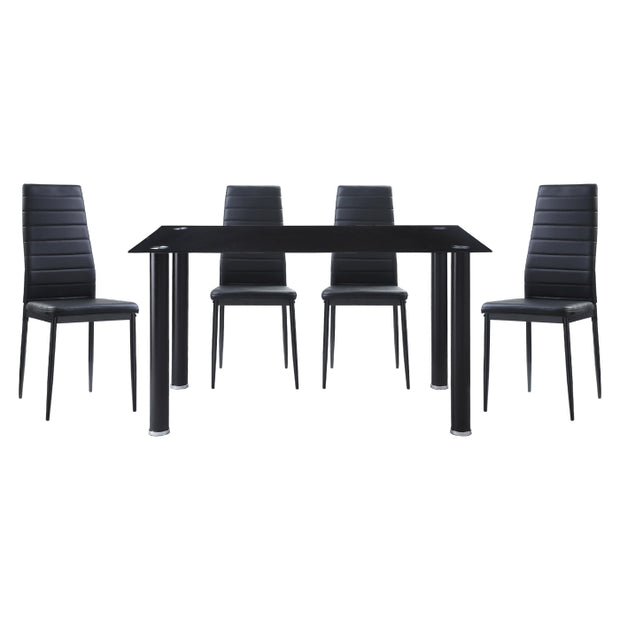 5538 Black Florian Juego de comedor de 7 piezas
