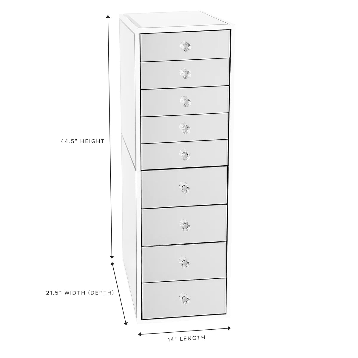 MUEBLE DE ALMACENAJE CON ESPEJO DE 9 CAJONES SLAYSTATION NEGRO PREMIUM CON ESPEJO